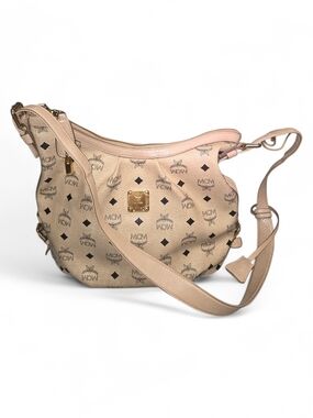 MCM Beige Logo Crossbody Bag